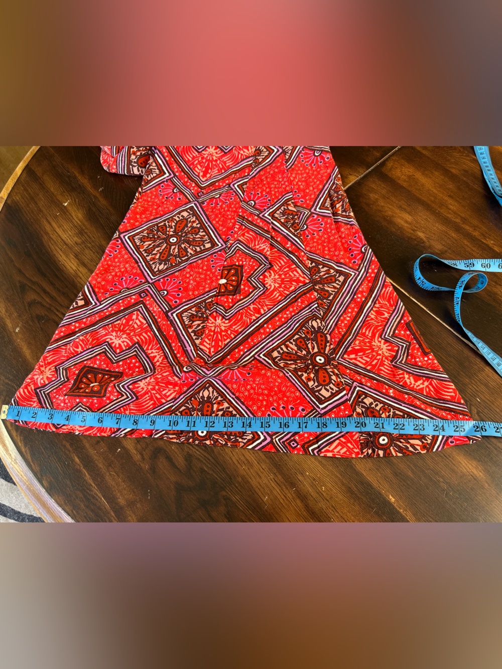 Anthropologie Bohemian Flowy Red Geometric Wide Leg Palazzo Pants Women’s 8 Art - Picture 10 of 15